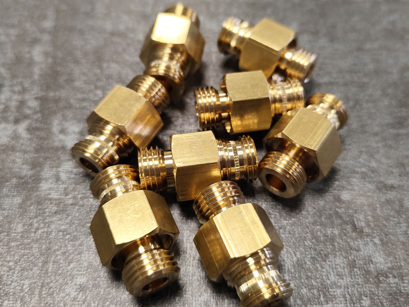 CNC lathe turned components — toczenie CNC, precision bushings nipples couplings ANDUR